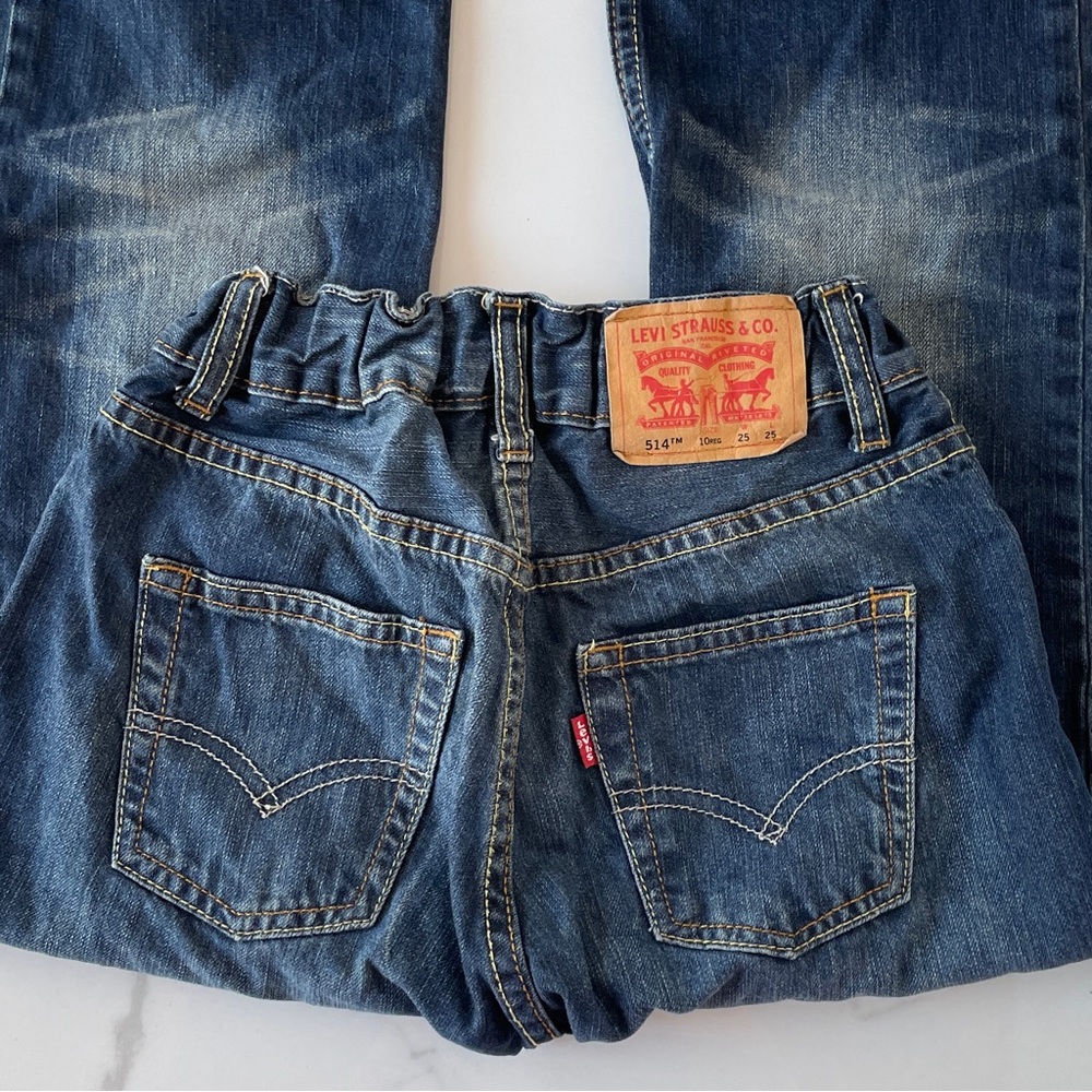 Levi’s 514 straight leg child’s 10 regular 25” x 25” whiskering - Picture 2 of 5